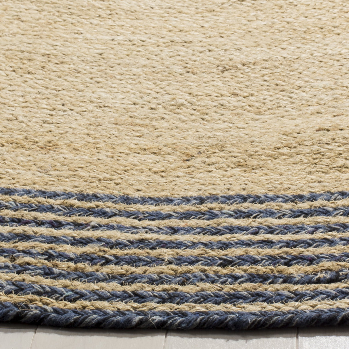 Braided Area Rug, Handwoven Cotton Jute Rug