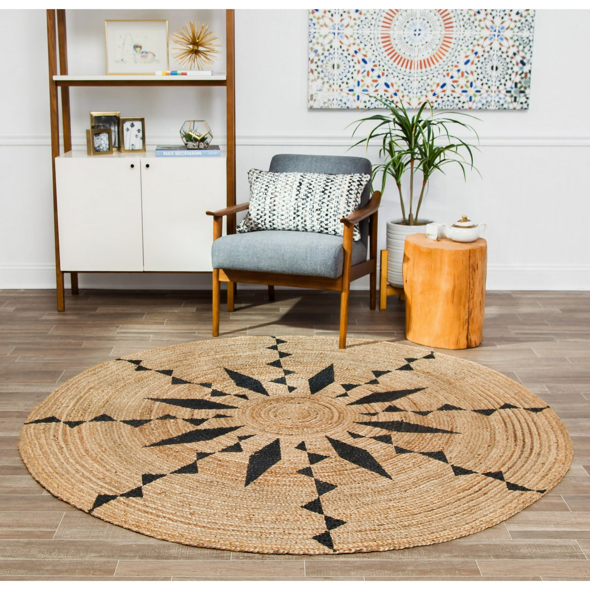 Handmade Natural Jute Braided Round Rug