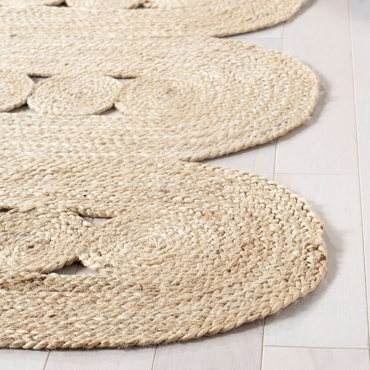 Natural Fiber Kaelee Braided Geometric Jute Area Rug