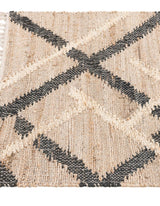 Black & Beige Hand Braided Jute Rug