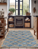 Hand Braided Jute Rug, Denim Braided Rug