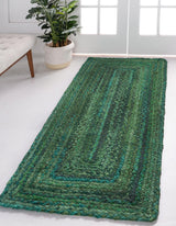 Hand Braided Chindi Rug, Handwoven Cotton Jute