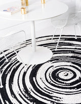 Black and White Hand Braided Chindi Rug