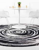 Black and White Hand Braided Chindi Rug