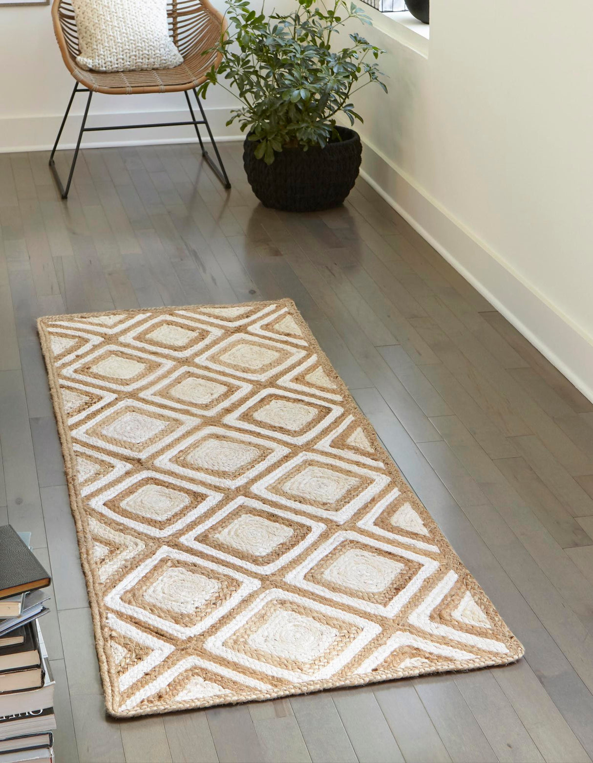 Hand Braided Jute Rug, Denim Braided Rug