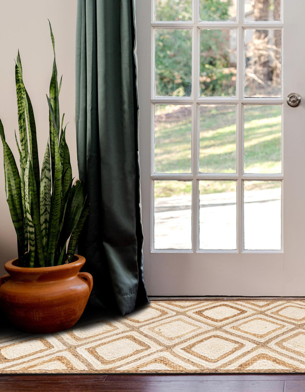 Hand Braided Jute Rug, Denim Braided Rug