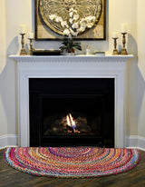 Hand Braided Chindi Hearth Rug