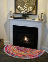 Hand Braided Chindi Hearth Rug