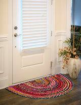 Hand Braided Chindi Hearth Rug