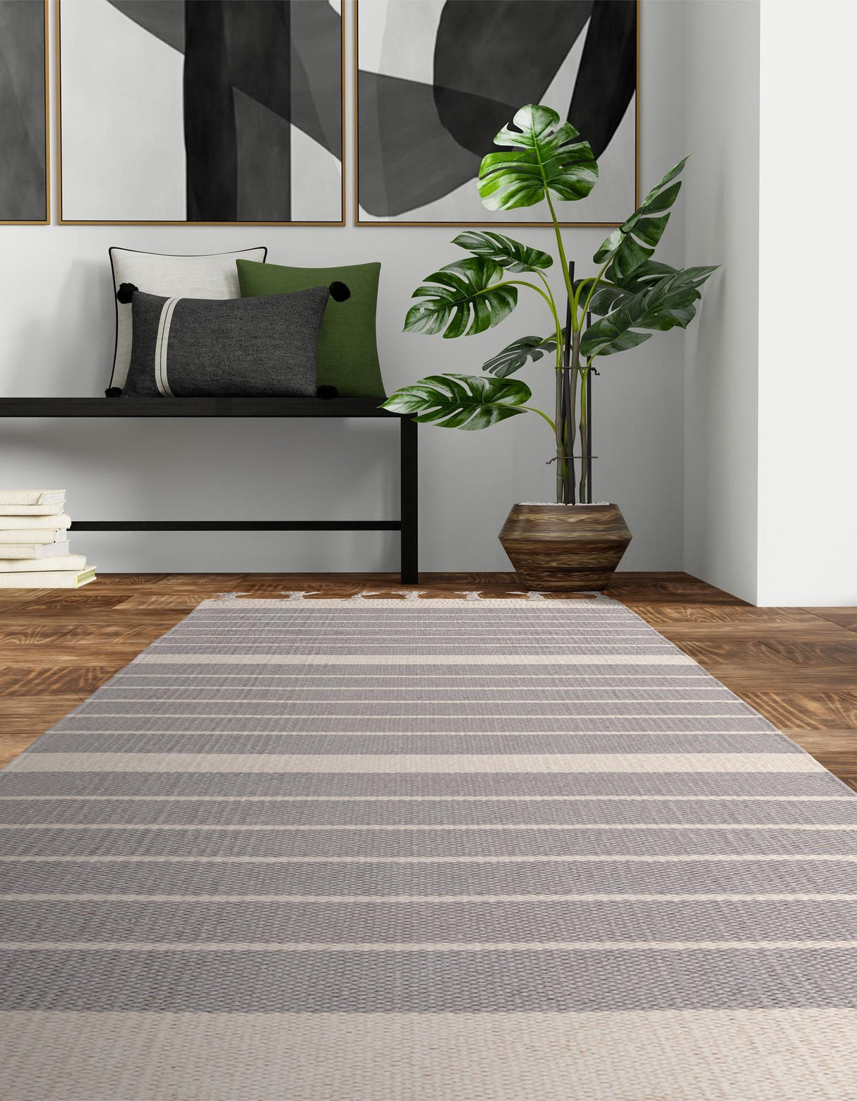 Hand Woven Chindi Cotton Rug, Natural Fiber Rugs