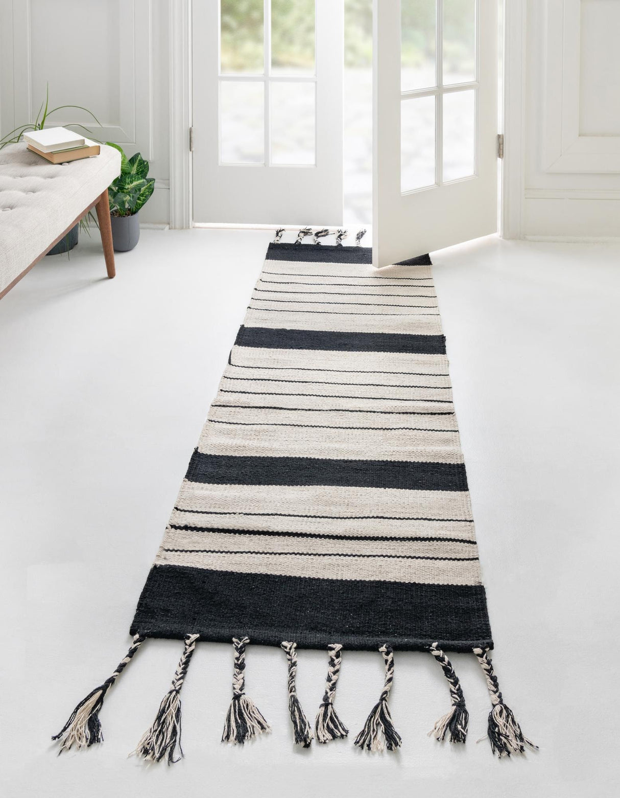 Hand Woven Chindi Cotton Rug, Natural Fiber Rugs