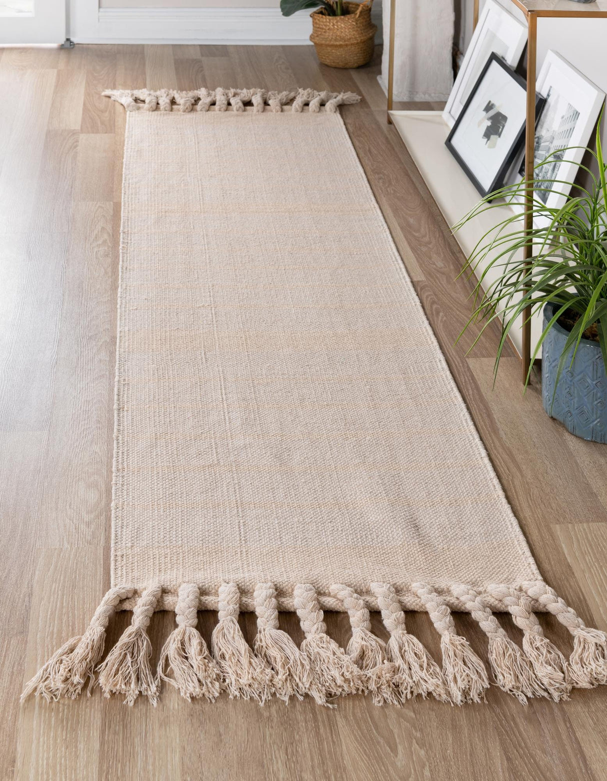 Hand Woven Chindi Cotton Rug, Natural Fiber Rugs