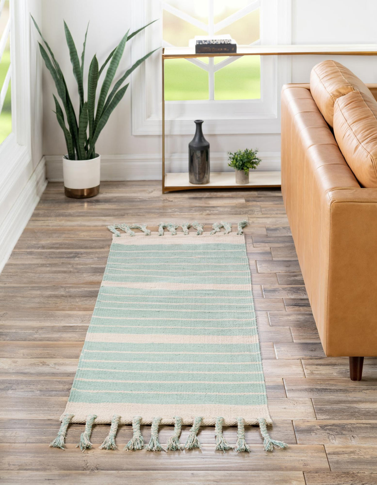 Hand Woven Chindi Cotton Rug, Natural Fiber Rugs