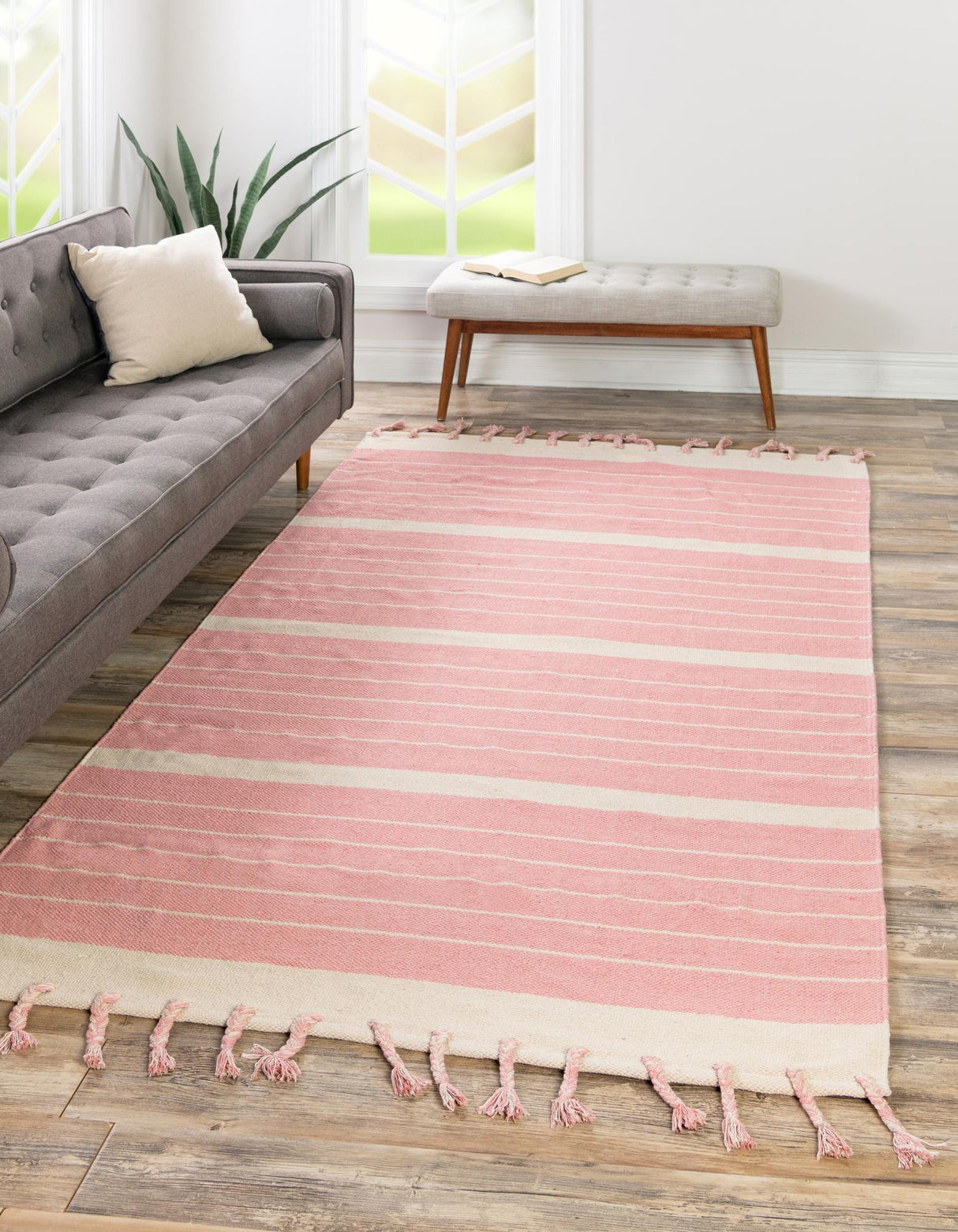 Hand Woven Chindi Cotton Rug, Natural Fiber Rugs