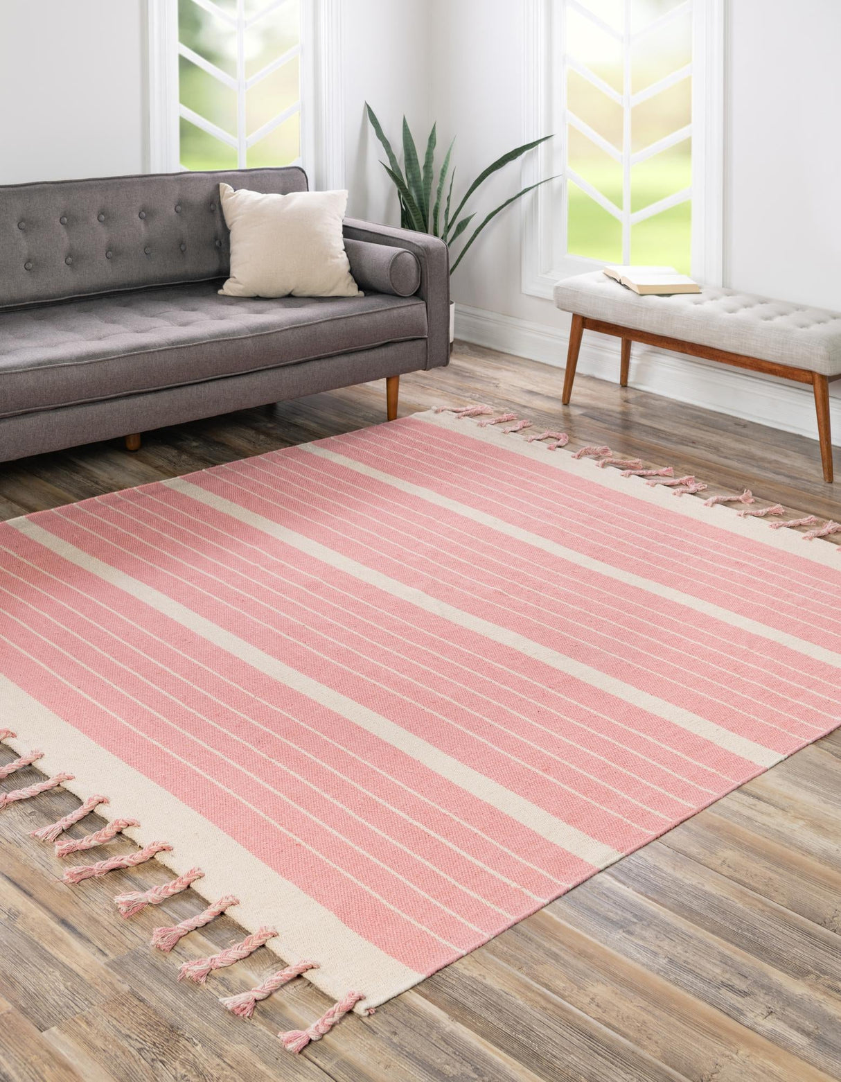 Hand Woven Chindi Cotton Rug, Natural Fiber Rugs