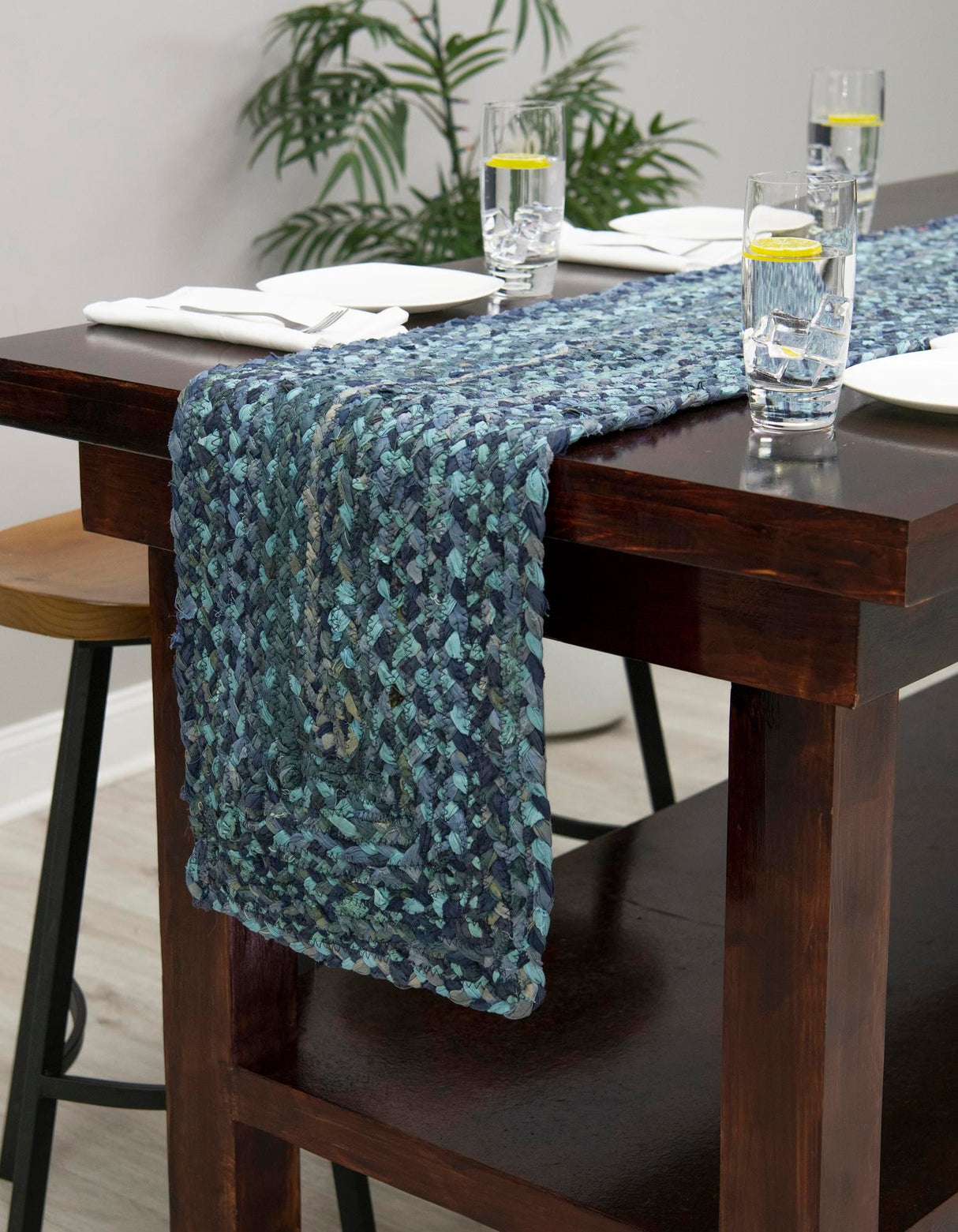 Braided Chindi Table Runner Rug