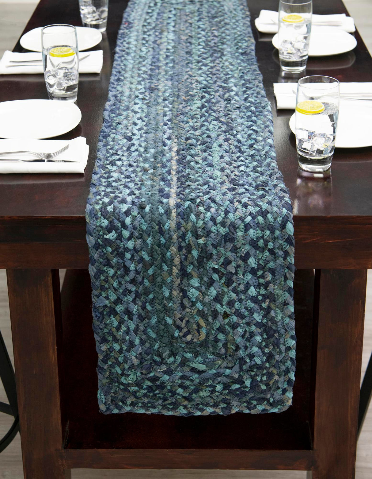 Braided Chindi Table Runner Rug