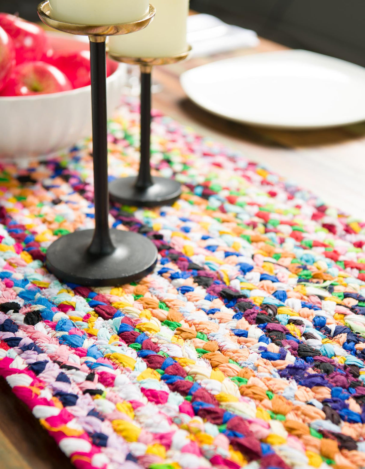 Braided Chindi Table Runner Rug