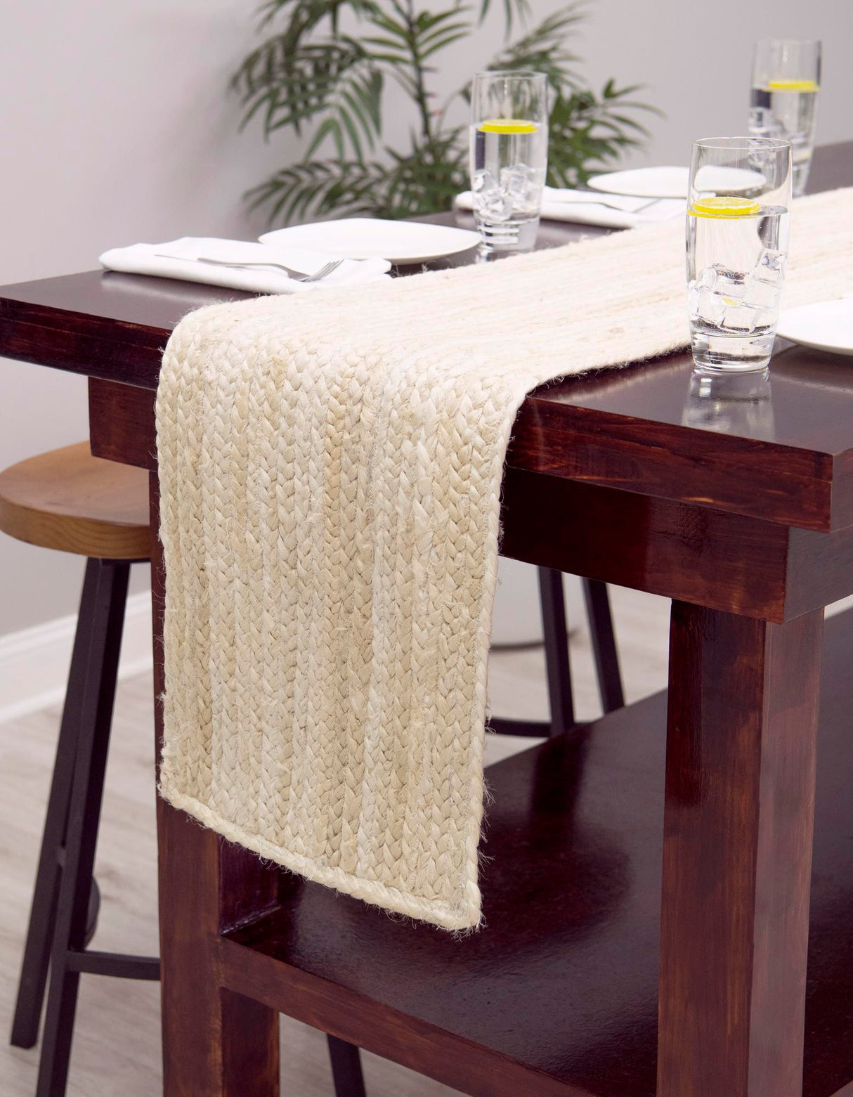 Hand Braided Jute Table Runner Rug