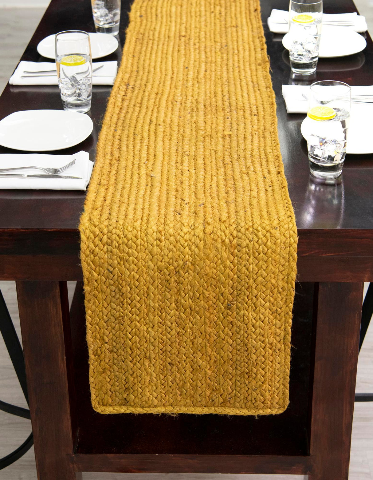 Hand Braided Jute Table Runner Rug