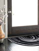 Hand Braided Chindi Black & White Hearth Rug