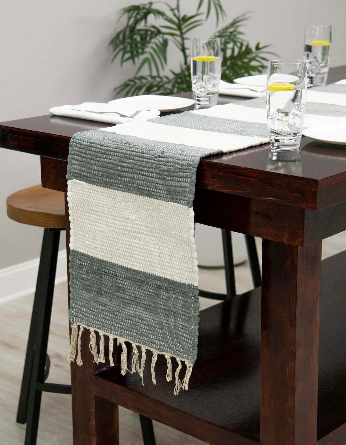 Hand Woven Chindi Rag Table Runner Rug