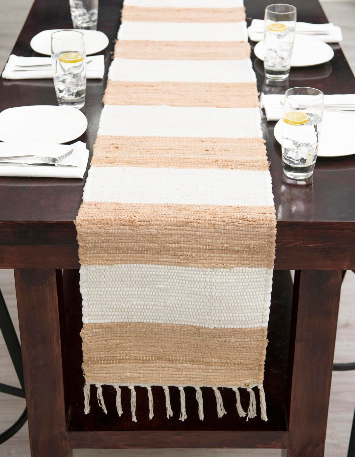 Hand Woven Chindi Rag Table Runner Rug