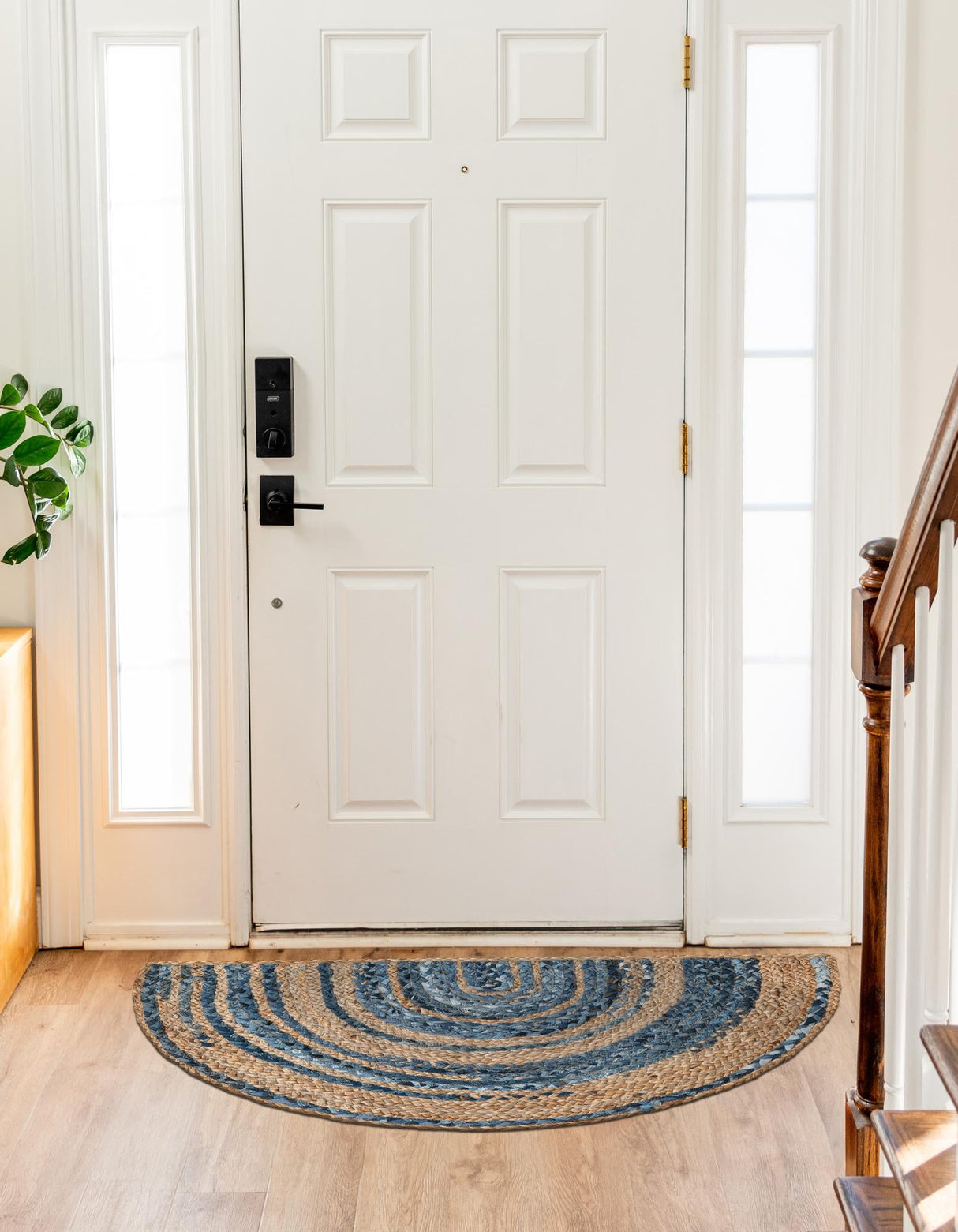 Hand Braided Chindi Hearth Rug,Natural fiber denim and Cotton rug