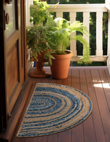 Hand Braided Chindi Hearth Rug,Natural fiber denim and Cotton rug