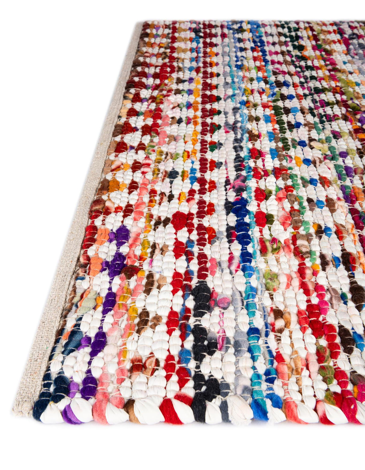 Hand Woven Braided Chindi Multicolor Table Runner Rug, Cotton placemats