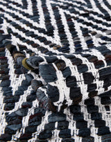 Hand Woven Chindi Chevron Table Runner Rug