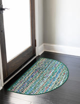 Hand Woven Chindi Chevron Hearth Rug