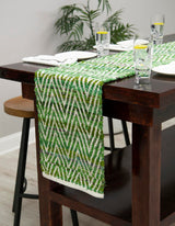 Hand Woven Chindi Chevron Table Runner Rug