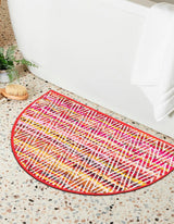 Hand Woven Chindi Chevron Hearth Rug