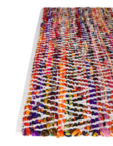 Hand Woven Chindi Chevron Table Runner Rug