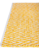 Hand Woven Chindi Chevron Table Runner Rug