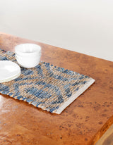 Hand Woven Chindi Jute & Denim Cotton Table Runner Rug