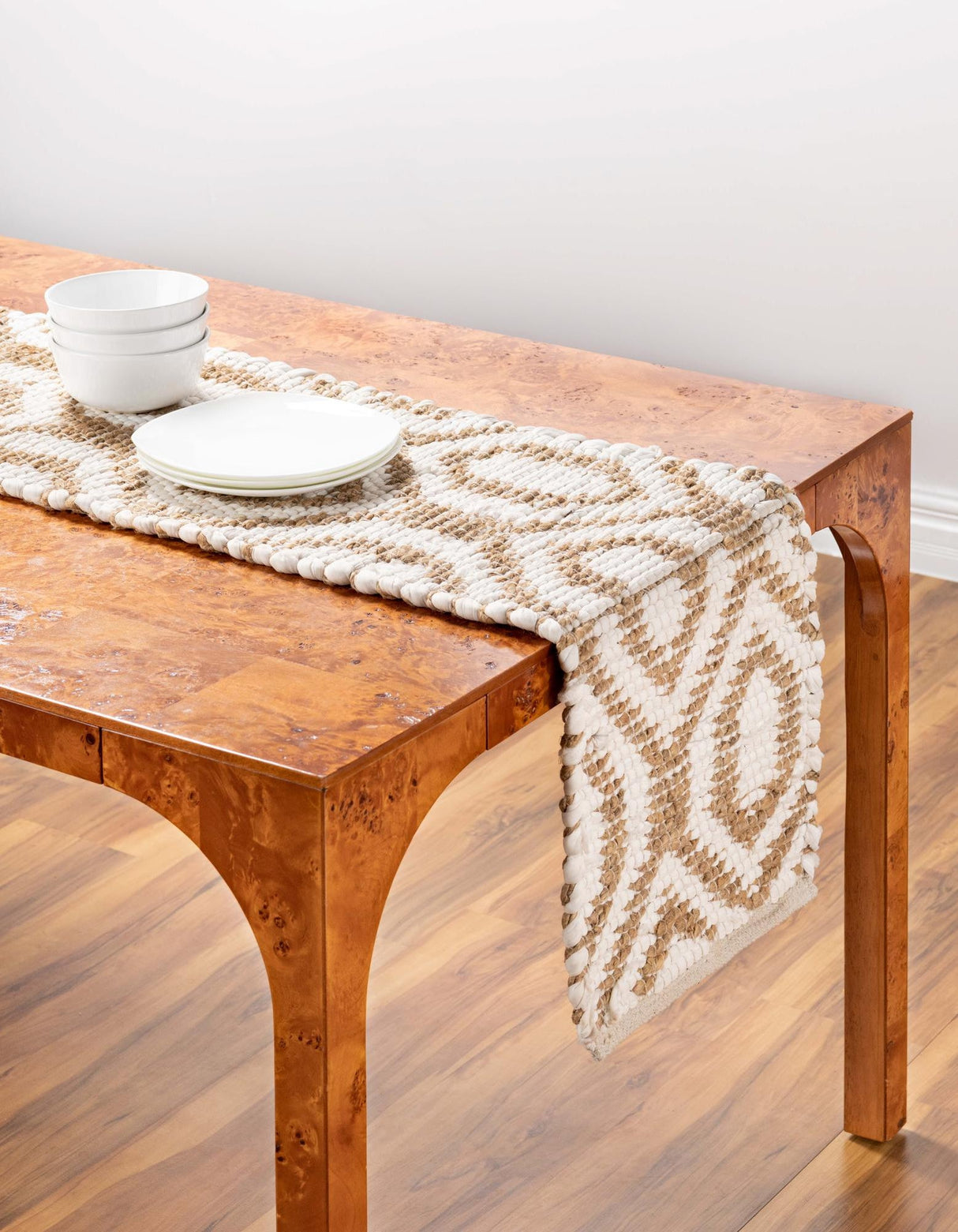 Hand Woven Chindi Jute & Denim Cotton Table Runner Rug