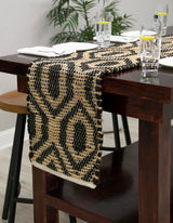 Hand Woven Chindi Jute & Denim Cotton Table Runner Rug