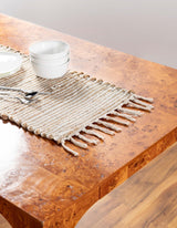 Jute and cotton hearth rug, Hand Woven Chindi Jute Table Runner Rug