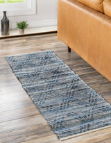 Eco-Friendly Denim Cotton Rugs, Hand Woven Chindi Cotton Rug