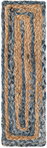 0' 9 x 2' 6 Hand Braided Chindi Stair Rug