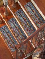 0' 9 x 2' 6 Hand Braided Chindi Stair Rug