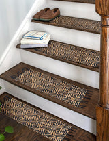 0' 9 x 2' 6 Hand Woven Braided Jute Stair Rug, Woven Jute Stair Tread Rug