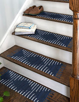 0' 9 x 2' 6 Hand Woven Chindi Cotton Stair Tread Rug