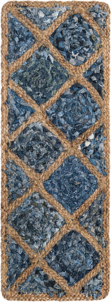 0' 9 x 2' 6 Hand Braided Jute Stair Rug, Natural fiber Stair Tread Rug