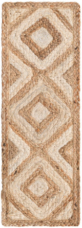 0' 9 x 2' 6 Hand Braided Jute Stair Rug, Natural fiber Stair Tread Rug