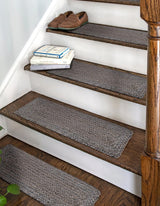 0' 9 x 2' 6 Hand Woven Braided Jute Stair Tread Rug