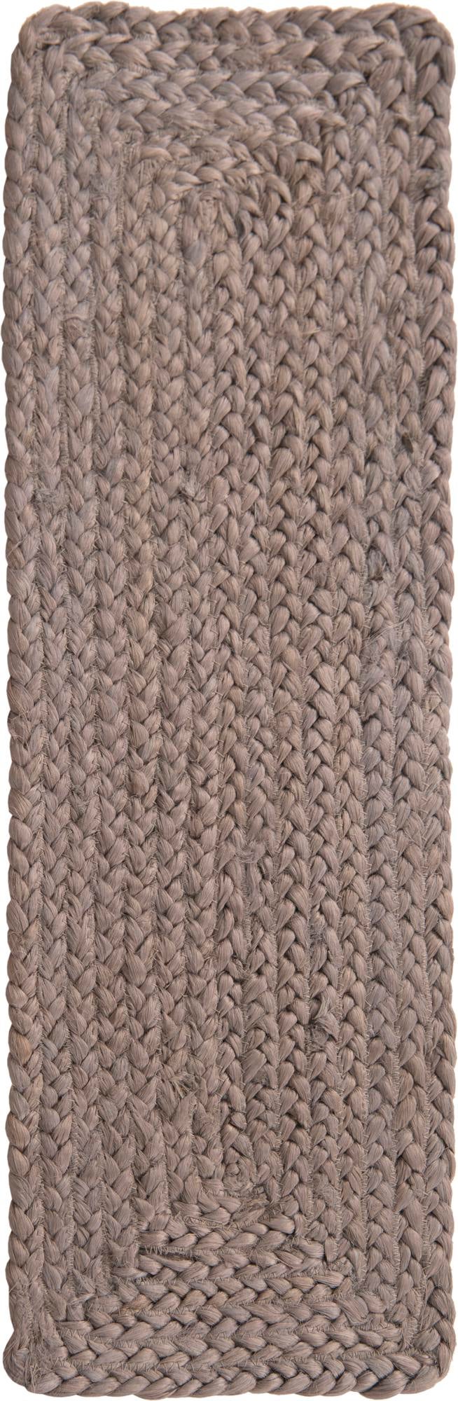 0' 9 x 2' 6 Hand Woven Braided Jute Stair Tread Rug