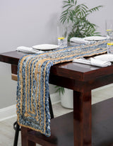 Eco Friendly Decor for Living Room,Hand Braided Chindi Table Runner Rug